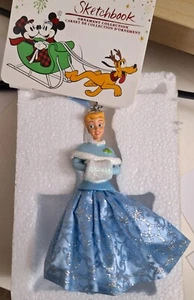 DISNEY STORE 2017 SKETCHBOOK PRINCESS CINDERELLA CHRISTMAS ORNAMENT 5" NWT - Picture 1 of 1