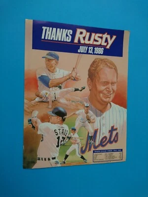 RUSTY STAUB NEW YORK METS "THANKS RUSTY" DAY SHEA STADIUM 1986 RARE POSTER - Image 1 of 4