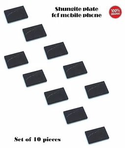 Set of 10 Shungite Mobile cell phone sticker 15x25mm EMF protection UNPOLISHED - Picture 1 of 1