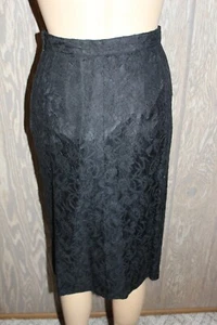 DE COLECCIÓN AÑOS 60 ENCAJE SOBRE TAFETÁN LÁPIZ FALDA MOVIBLE 24" CINTURA ALTA XS - Imagen 1 de 2