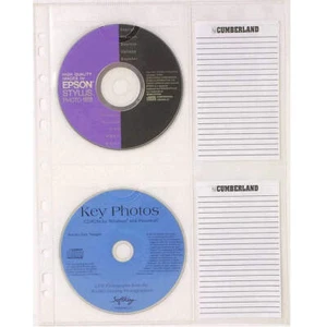 NEW Cumberland Cd/DVD Pocket Binder Sleeve 2 Capacity With Index Note Pack 10 - Picture 1 of 2