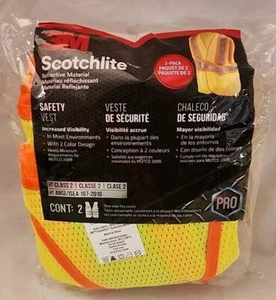 (2 Pack) 3M Scotchlite Reflective Material Safety Construction Vest Class 2 NEW - Picture 1 of 4