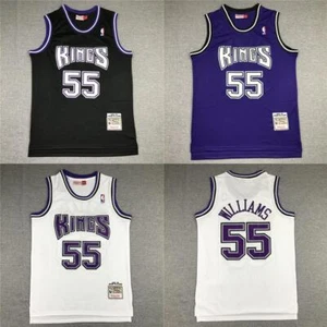 Adult Sacramento Kings 55 Shirt Top Stitched Vintage Edition S-2XL - Foto 1 di 25