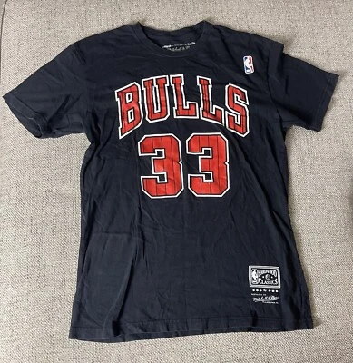 Camisa Mitchell & Ness Chicago Bulls Scottie Pippen Clásica de Madera Dura Para Hombre Pequeña  Foto 1 de 4
