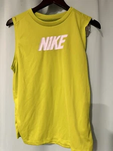 NWD Nike Dri-Fit Sleeveless Training Muscle Tank Top Size XL Big Kids Green Logo - Picture 1 of 3