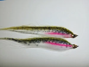 2- 8"  Weedless Weighted Fish Skull Pike Bass Trout Saltwater Flies - Picture 1 of 3