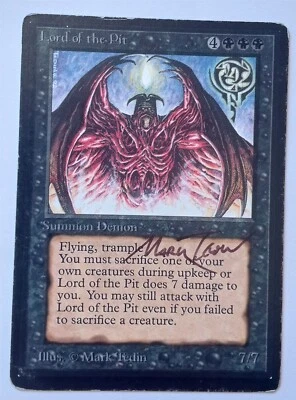 Magic MTG - Lord of the Pit - Beta Original Signed - MP-HP - Image 1 of 4