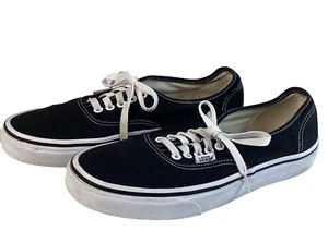 Vans Zapatos Hombres 9 Mujeres’s 10.5 Parte Superior Baja Negro Blanco Zapatillas de Skate con Cordones - Imagen 1 de 7
