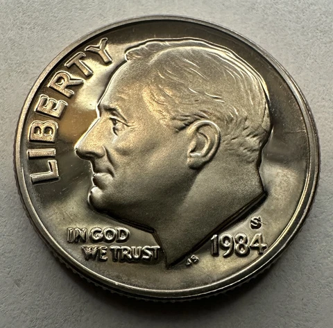 1984-S Roosevelt Dime PROOF 10cent Coin from US Mint Proof Set Cover