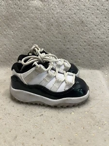 Nike Air Jordan 11 Retro Low TD 'Emerald' 505836-145 Black White Shoes Boys 5C - Picture 1 of 10