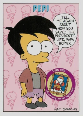 1994 SKYBOX THE SIMPSONS PEPI #S34 BONGO TRADING CARD - Image 1 of 4