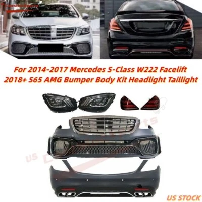 Kit de carrocería de parachoques con luz para 14-17 Clase S W222 Modificado 18+ S65 AMG Aftermarket Foto 1 de 4