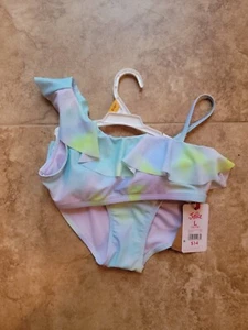 Justice 2P Asymmetrical Ruffle Bikini Size L 12-14 - Picture 1 of 2