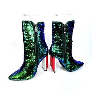 New Cape Robbin St. Patrick's Day Green/Purple Reflector 4" Heel Booties Size 6 - Picture 1 of 13