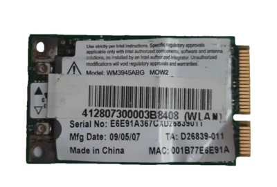 Intel WM3945ABG WLAN WiFi Netzwerkkarte  Mini PCI Express Card -802.11abg  -Acer - Bild 1 von 2