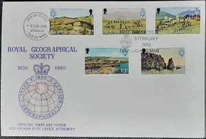 (ISM-213) ISLE OF MAN FDC 1980 Royal Geographical Society - Picture 1 of 2