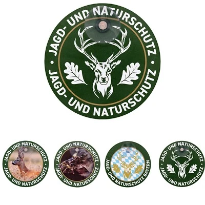 Premium Jagdschild Jagdschutz Autoschild mit Saugnapf Rehbock Hirsch - Bild 1 von 4