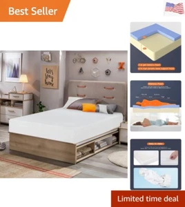 6/8/10/12 inch Gel for Cool Sleep & Pressure Relief, Medium Firm Mattresses C... - Picture 1 of 8