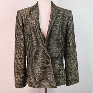 Lafayette 148 Jacket Metallic Tweed Blazer Classic Luxe Size 8 Evening Holiday - Picture 1 of 17
