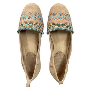 Latigo Neu ohne Karton beige türkis Wildleder bestickt Perlen Slipper Halbschuhe Größe 8,5 - Bild 1 von 12
