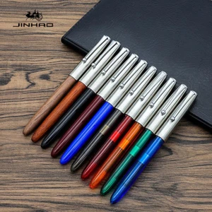 Jinhao 51A Plastic/Wood Fountain Pen Hooded Iridium Fine 0.5mm Nib For Student's - Picture 1 of 39