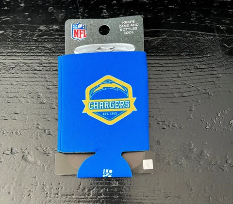 NWT LOS ANGELES CHARGERS LOGO SOFT FOAM CAN BOTTLE KOOZIE COOZIE COOLER BLUE Cover