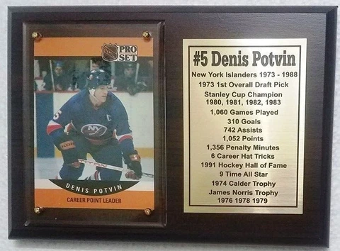 New York Islanders Denis Potvin Hockey Card Plaque Cover
