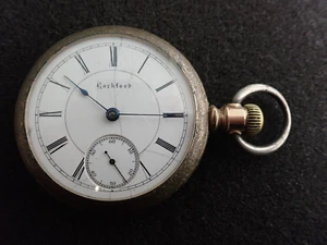 VINTAGE 18 GRÖSSE ROCKFORD TASCHENUHR GRADE SIDEWINDER LAUF- UND HALTZEIT - Bild 1 von 4