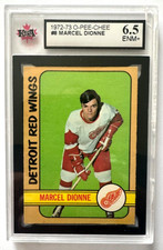 1972-73 O-PEE-CHEE NHL HOCKEY CARD #8 MARCEL DIONNE HOF RED WINGS KSA 6.5 ENM+