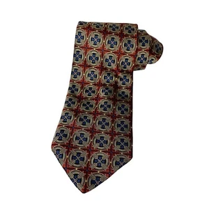 Frank Lloyd Wright Collection Necktie Multi-Colored Red Blue 100% Silk - Picture 1 of 9