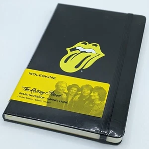 New Moleskine Rolling Stones Limited Edition Yellow Logo 240 Page Ruled Notebook - Picture 1 of 6