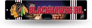 Chicago Blackhawks Plastic Street Sign 4" X 16"  - Licensed By Rico - Picture 1 of 2
