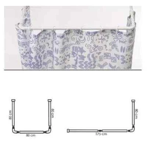 Bastone Asta Tenda Doccia Barra A U Tre Lati Angolare Bianca 80x80x80cm dfh - Foto 1 di 1