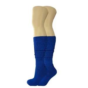 Königsblaue lässige Damensocken extra lang und schwer Schuhgröße 5-10 - Bild 1 von 6