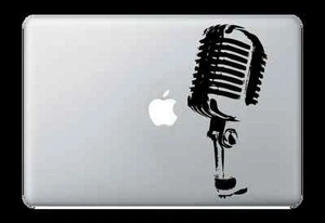 Calcomanía de micrófono para DJ Mike pegatina Apple Mac libro Air/Pro Dell computadora portátil vehículo automóvil - Imagen 1 de 2