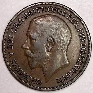 1919 Great Britain Penny Extremely Fine XF Coin #16241 - Picture 1 of 3