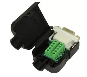 Serial Port DB9 Female RS232 Connector to Terminal Board Module w/Hood - Picture 1 of 2