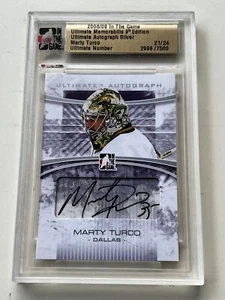 2008-09 ITG Ultimate Memorabilia 9th edition Auto Silver Marty Turco /24 - Picture 1 of 2