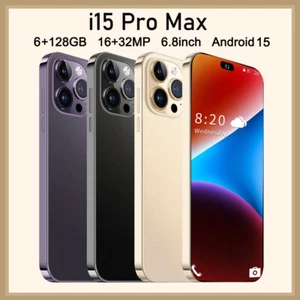 i15 Pro Max 5G Unlocked 6G+128GB Smartphone Android 15 Dual SIM Cheap Cell Phone - Picture 1 of 31