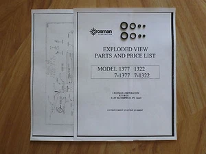 Crosman 1322 1377 Two (2) O-Ring Seal Kits + Exploded View & Seal ID Guide