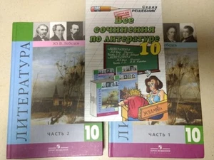 Literature textbook (part 1 and 2), in Russian, with the sample essays, 10th gr. - Picture 1 of 1