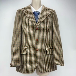 Harris Tweed Jacket Dunn & Co Blazer 3 Button Overcoat Men’s UK Size 38S 92 - Picture 1 of 17
