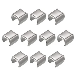 Fold Over Crimp Caps, 100Pcs 10 x 8mm Ribbon End Clasp Tips White Nickel - Picture 1 of 7