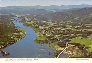Tarjeta postal de registro con vista aérea de Priest River de la década de 1980 4x6 NC5 - Imagen 1 de 2