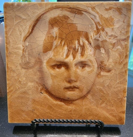 Antique Carter & Co., Poole & Hamworthy Decorative 6" x 6" Child Portrait Tile Cover