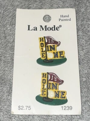 La Mode Buttons 18 Hole In One - Golfing #1239 NOS - Image 1 of 3