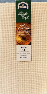 Charles Craft Gold Standard Aida 14 Count 15" X 18", Natural - Image 1 of 2