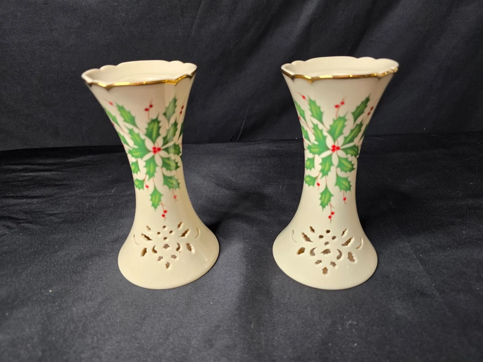 Castiçais perfurados Lenox Holiday Dimensions conjunto de 2 - 6 " - Imagem 1 de 3