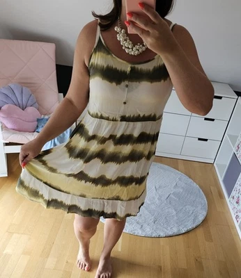 ♥ Blogger Janina Kik Freizeitkleid Viskosekleid Kleid creme Batik 38 40 NEU ♥ - Bild 1 von 3