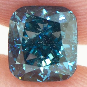 Cushion Shape Diamond Fancy Blue Color Loose 1.05 Carat VS2 Certified Enhanced - Picture 1 of 8